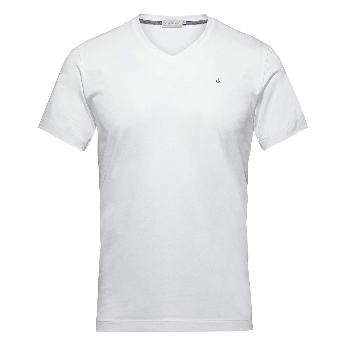 Tee shirt col v uni, manches courtes