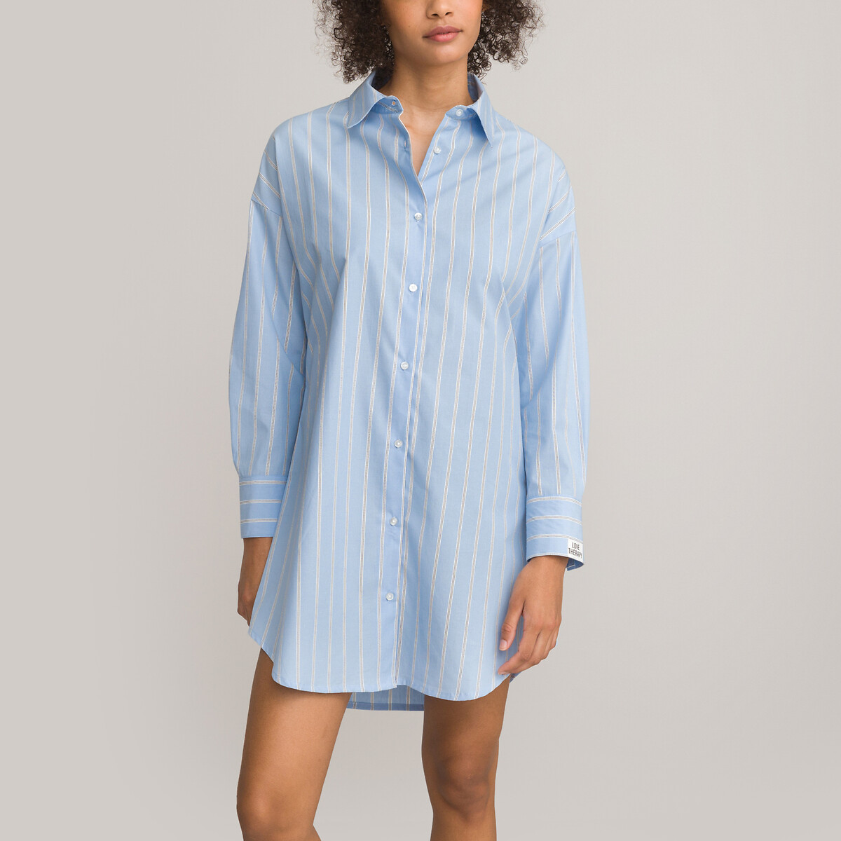 Рубашка Ночная в полоску 50 (FR) - 56 (RUS) синий