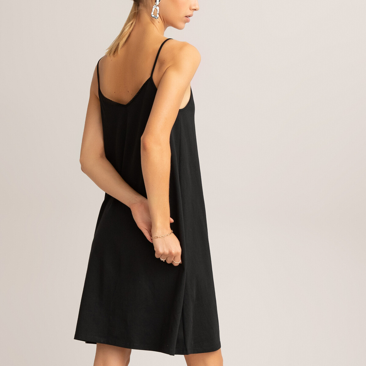 Платье La Redoute Короткое с тонкими бретелями M черный, размер M - фото 4