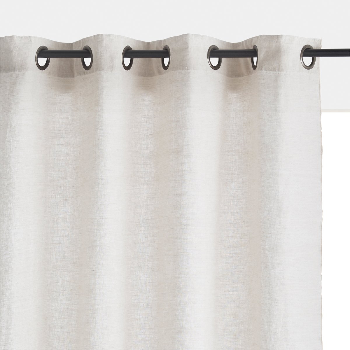 Image of Romane Linen Single Curtain with Eyelet Header