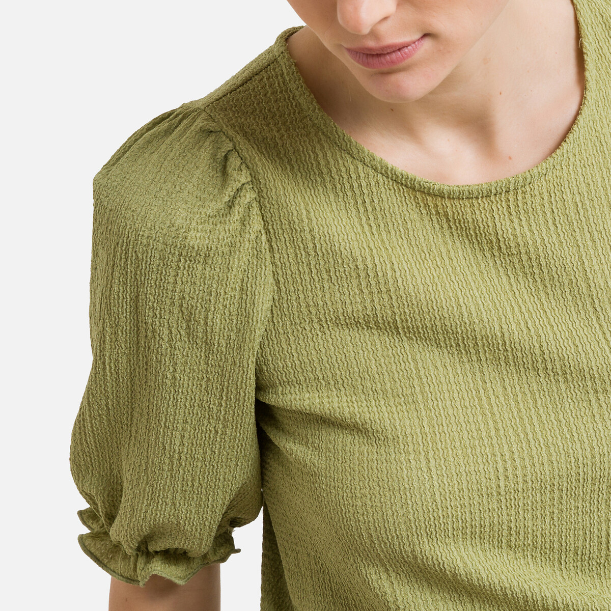 Блузка VERO MODA Из крепа рукава 34 M зеленый, размер M - фото 3
