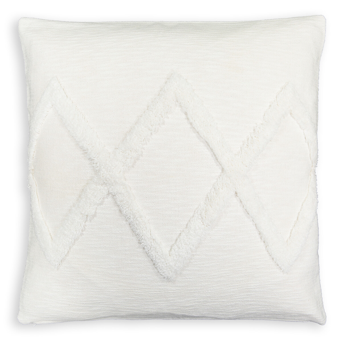 Чехол LA REDOUTE INTERIEURS На подушку из ворсовой хлопковой ткани  Assa 65 x 65 см белый, размер 65 x 65 см - фото 1
