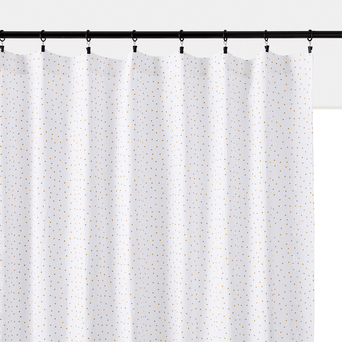 Штора С панелями из хлопчатобумажной газовой ткани Nola 260 x 140 см желтый
