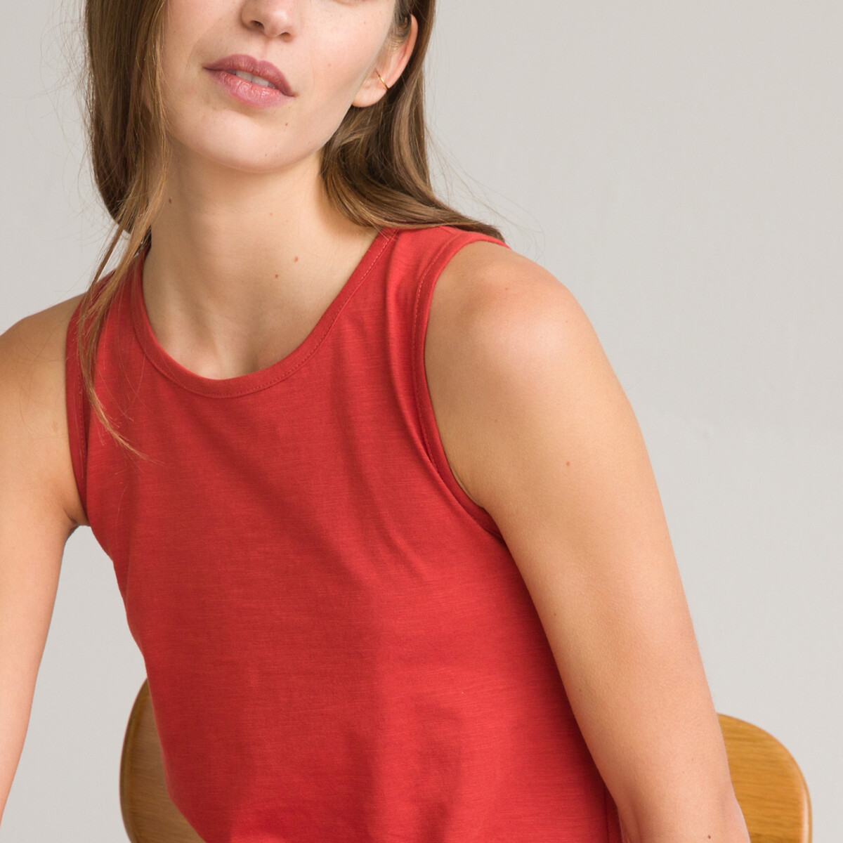 Платье Короткое без рукавов из трикотажа XL красный LaRedoute, размер XL - фото 3