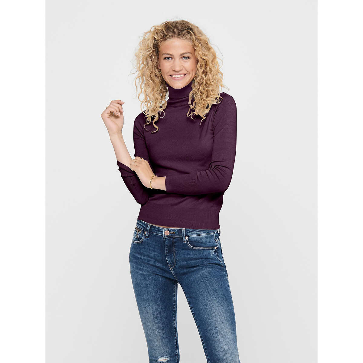 Пуловер из тонкого трикотажа воротник с отворотом XS фиолетовый пуловер широкий из тонкого трикотажа xs бежевый