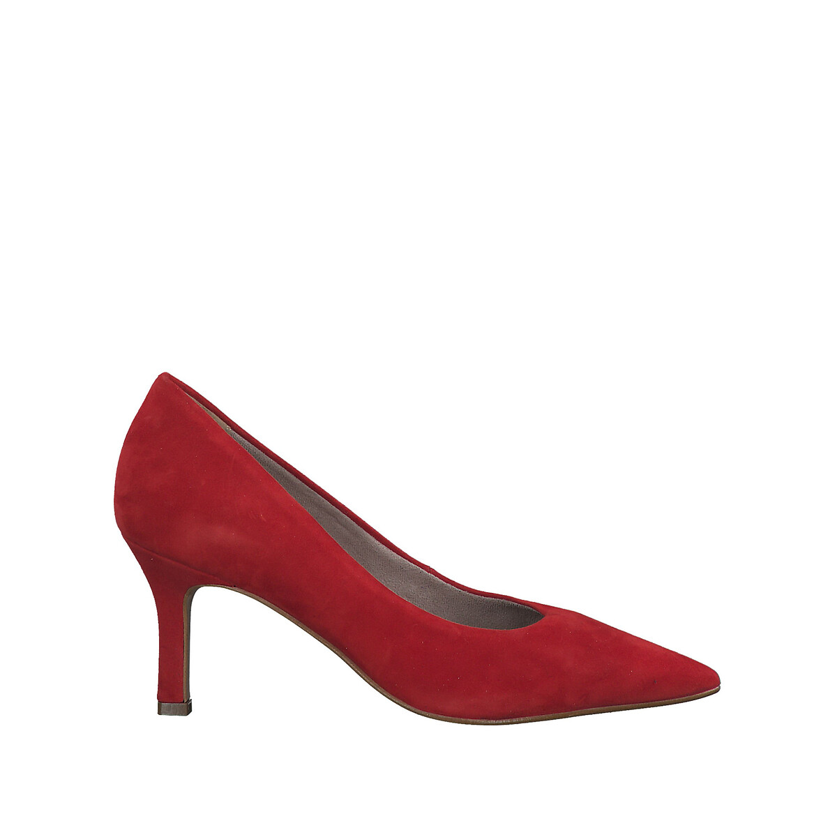 Туфли-лодочки из кожи с заостренным мыском на каблуке  36 красный LaRedoute, размер 36
