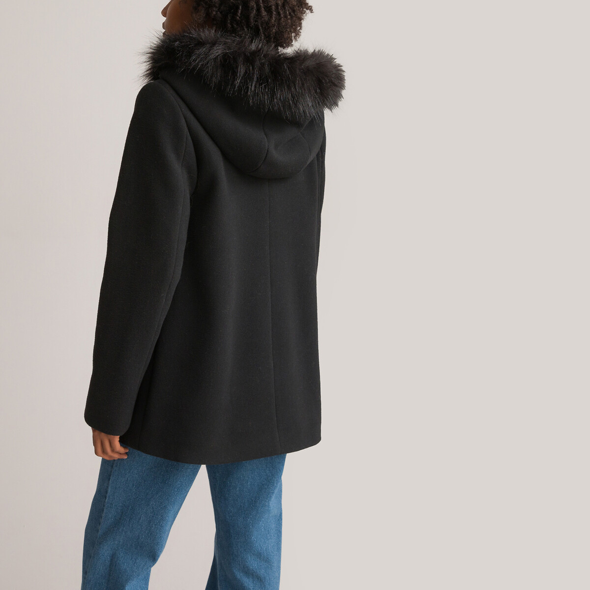 Короткое Пальто с капюшоном 34 (FR) - 40 (RUS) черный LaRedoute, размер 34 (FR) - 40 (RUS) Короткое Пальто с капюшоном 34 (FR) - 40 (RUS) черный - фото 4