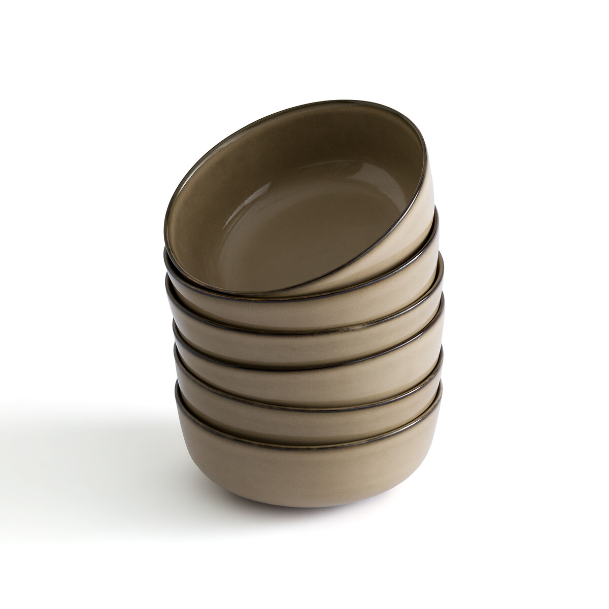 Комплект из 6 глубоких тарелок из керамики Onda единый размер бежевый