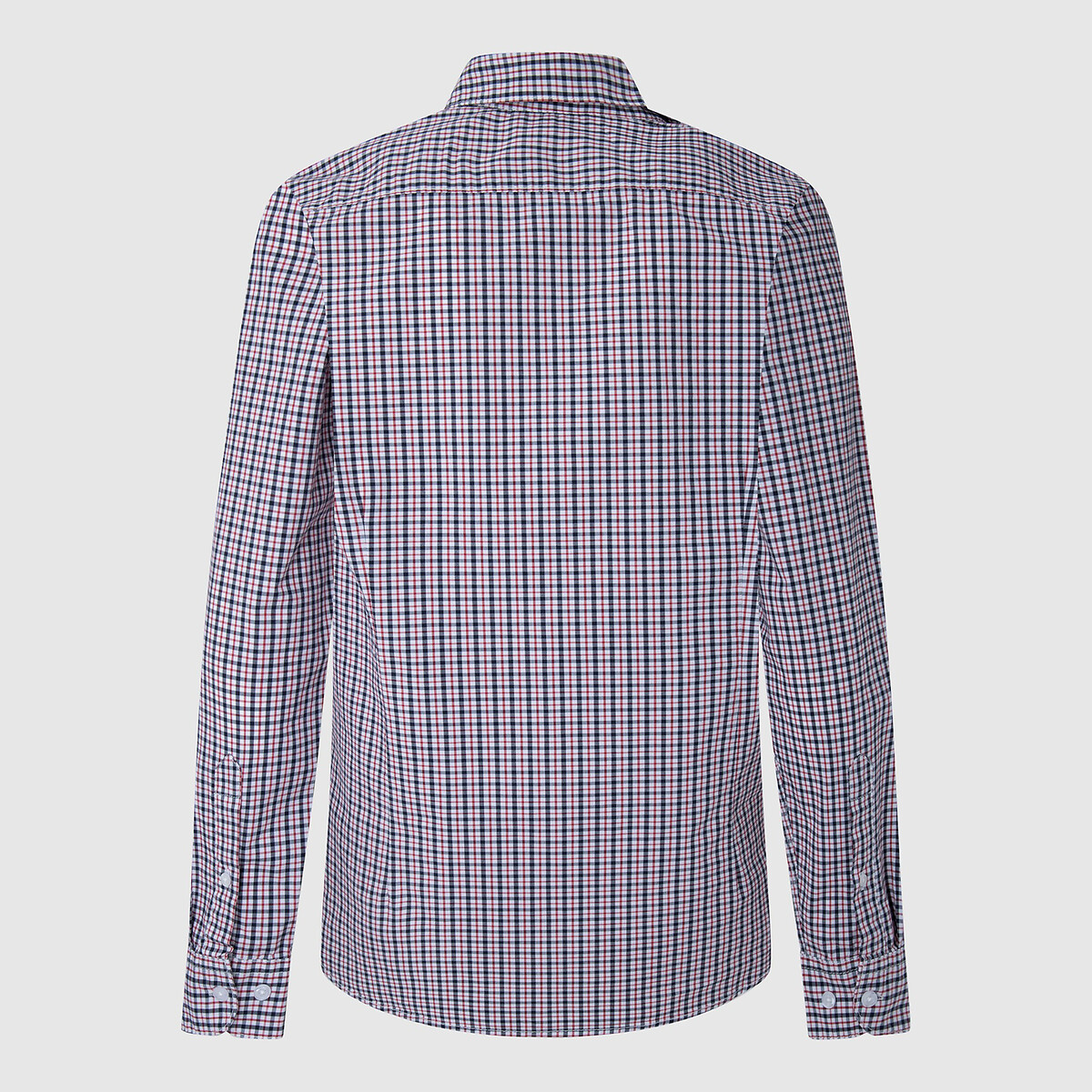 Рубашка Зауженная из поплина стрейч в клетку XL синий LaRedoute, размер XL - фото 2