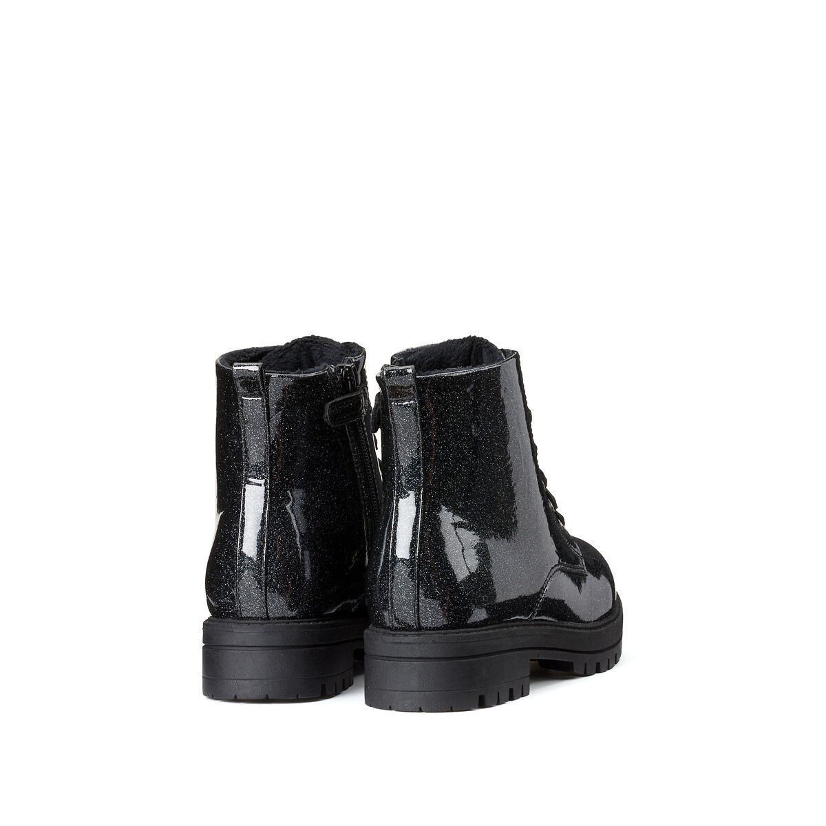 Ботинки на молнии и шнуровке с пайетками  26 черный LaRedoute, размер 26 - фото 4