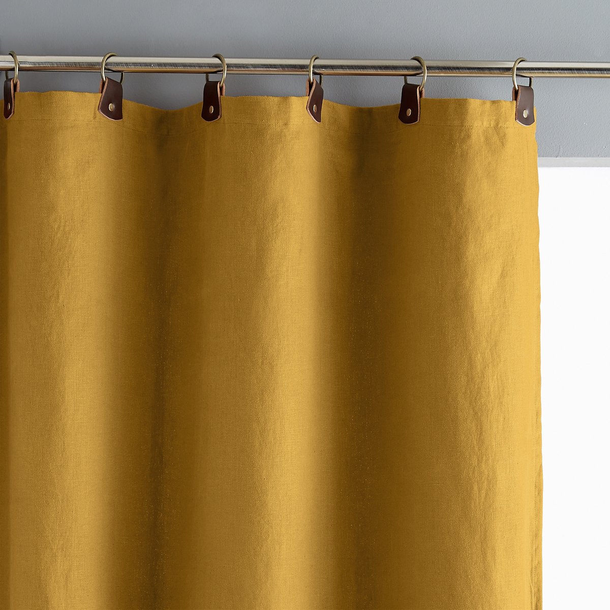 

Занавеска La Redoute, Желтый, Из осветленного льна с кожаными шлевками Private 140 x 350 см желтый