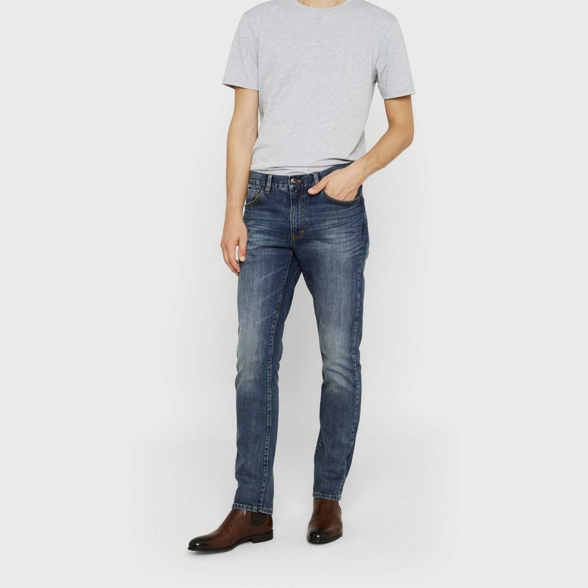Jean Délavé Regular Fit en denim stretch