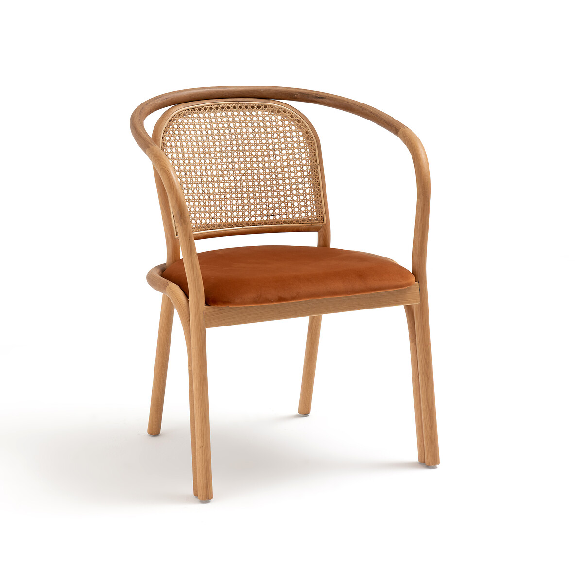 Кресло Для столовой из дуба и плетения Joana единый размер оранжевый