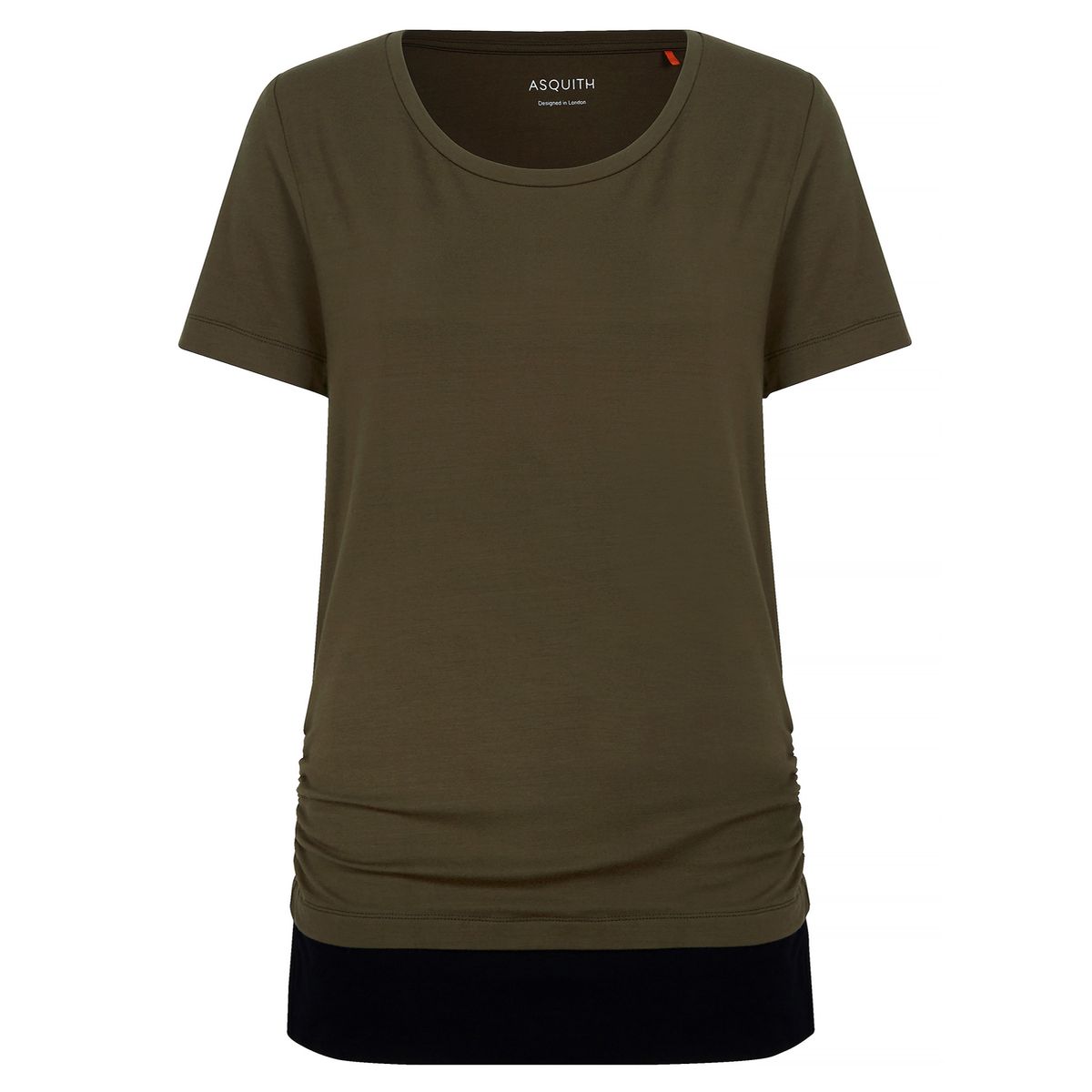 Yoga-T-Shirt "bend it" - khaki / jet black olive