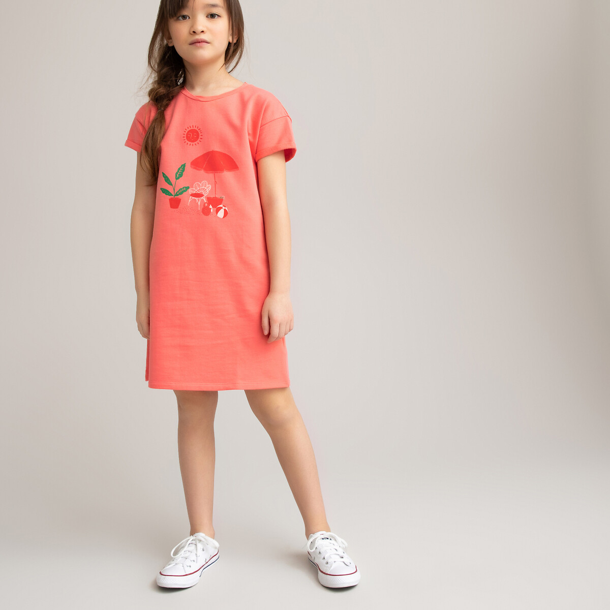 Платье LaRedoute Прямое с короткими рукавами 3-12 лет 12 лет -150 см розовый, размер 12 лет -150 см