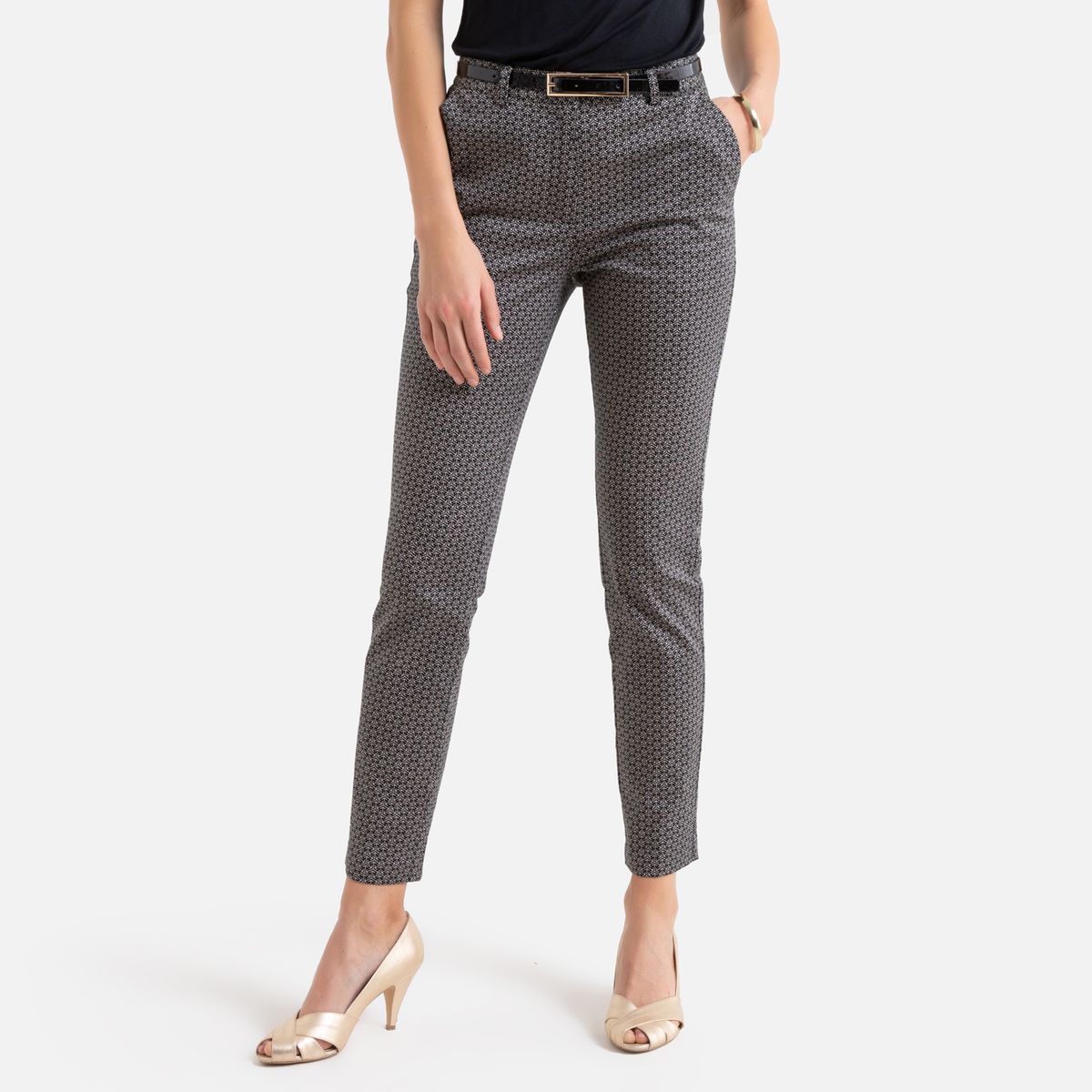 Pantalon cigarette 7/8ème, imprimé graphique