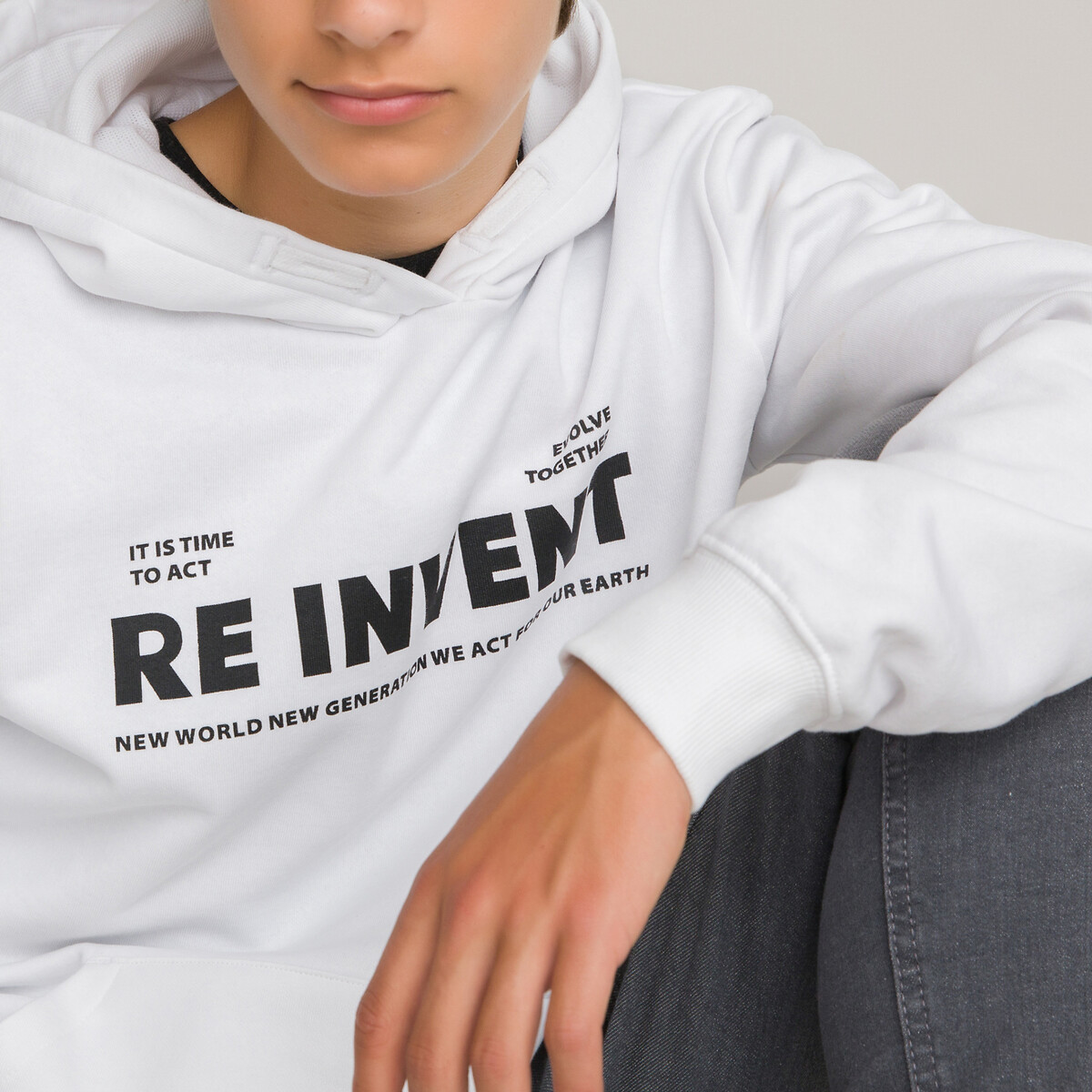 

Свитшот LA REDOUTE COLLECTIONS, Белый, С капюшоном из мольтона из биохлопка 10-18 лет 10 лет - 138 см белый