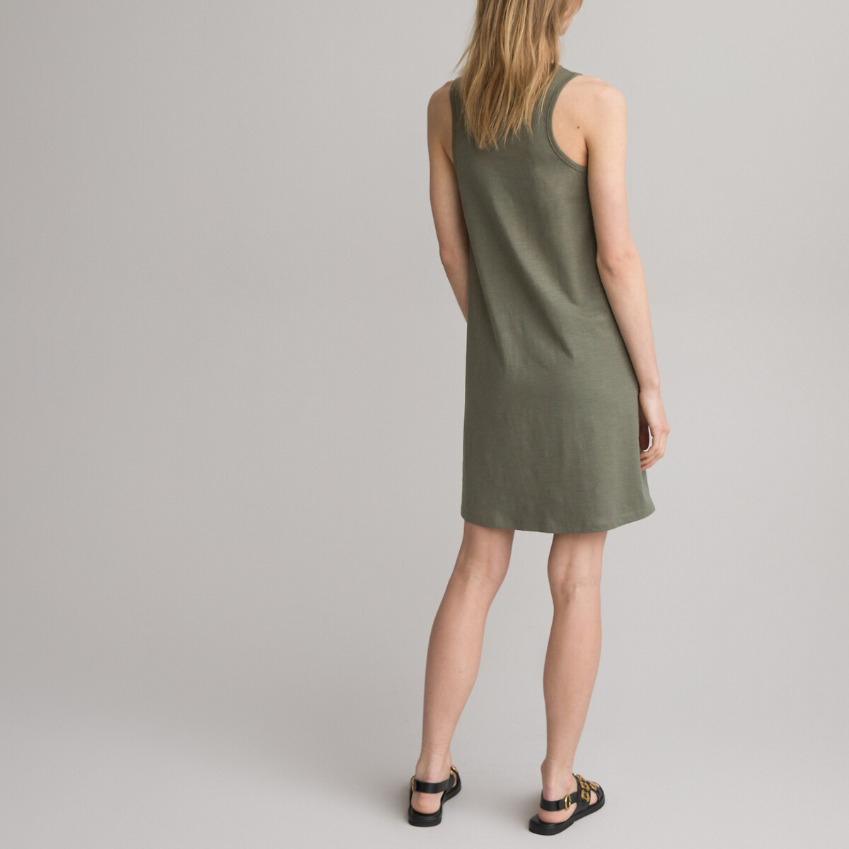 Платье Короткое без рукавов из трикотажа XS зеленый LaRedoute, размер XS - фото 4