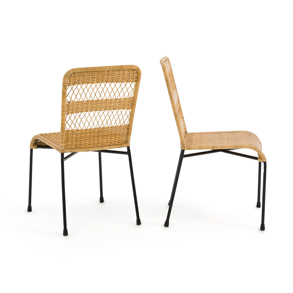 Комплект из 2 стульев из Плетеного ротанга и металла Melawi единый размер бежевый LaRedoute - фото 2