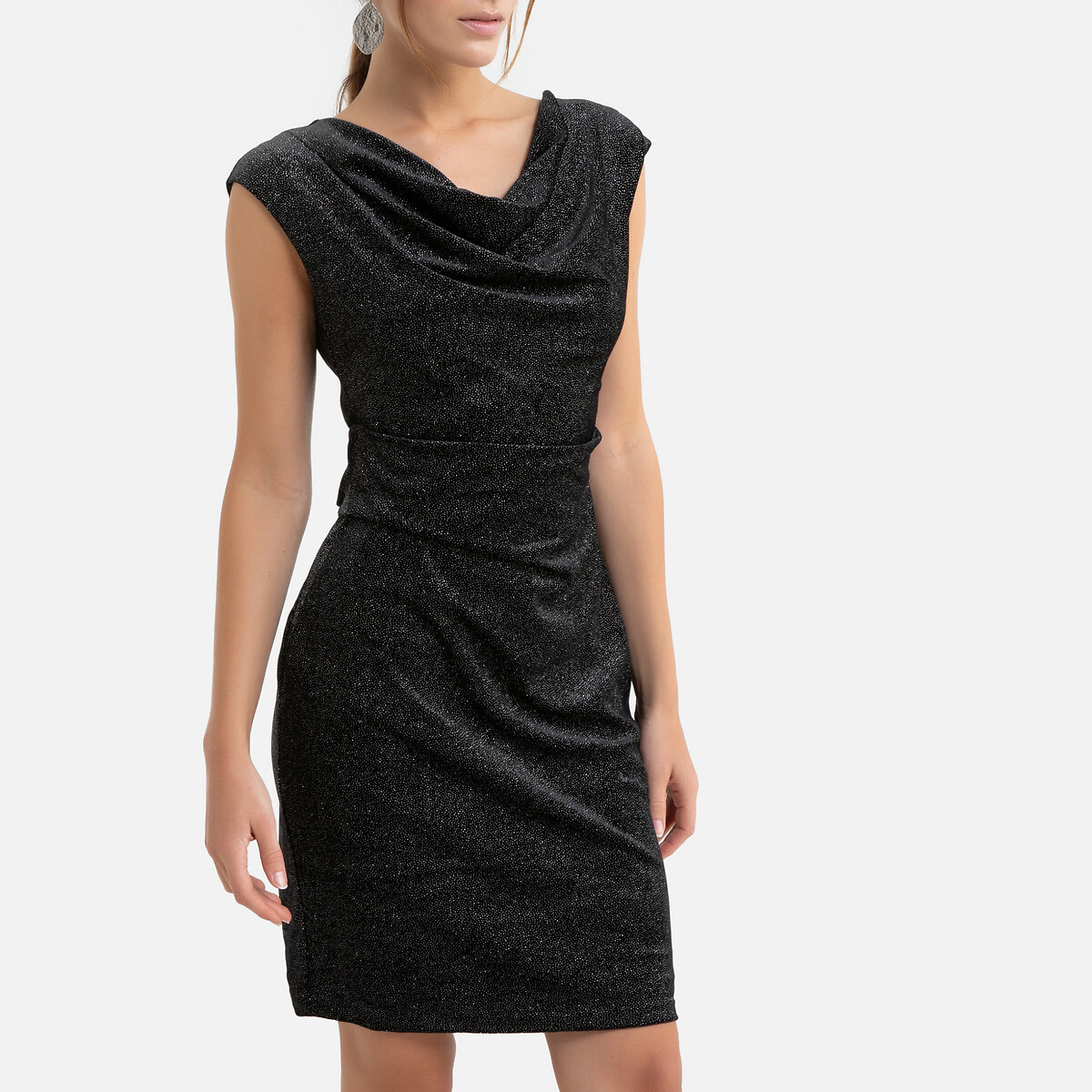 Платье LaRedoute Короткое облегающее без рукавов S черный, размер S - фото 1