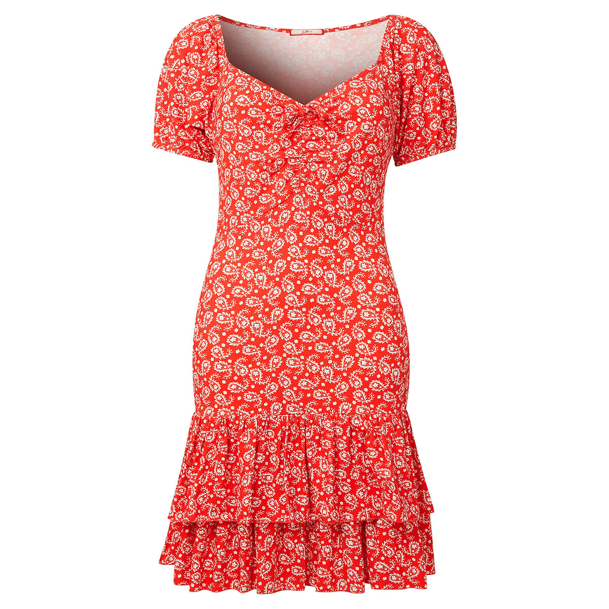 Платье JOE BROWNS Короткое с принтом юбка с воланом 46 красный, размер 46 - фото 5