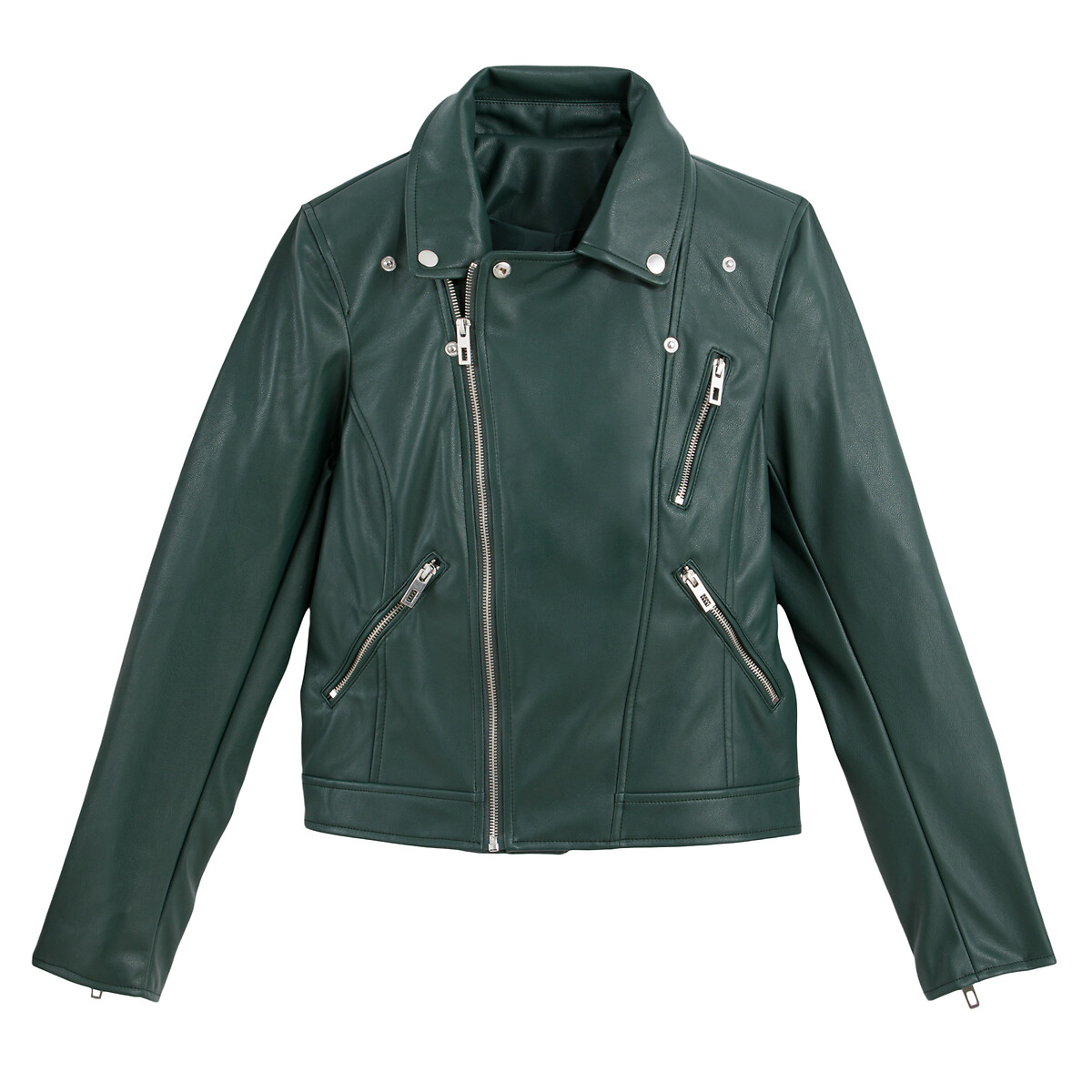 Куртка LA REDOUTE COLLECTIONS Куртка Короткая из искусственной кожи 34 (FR) - 40 (RUS) зеленый, размер 34 (FR) - 40 (RUS) Куртка Короткая из искусственной кожи 34 (FR) - 40 (RUS) зеленый - фото 5