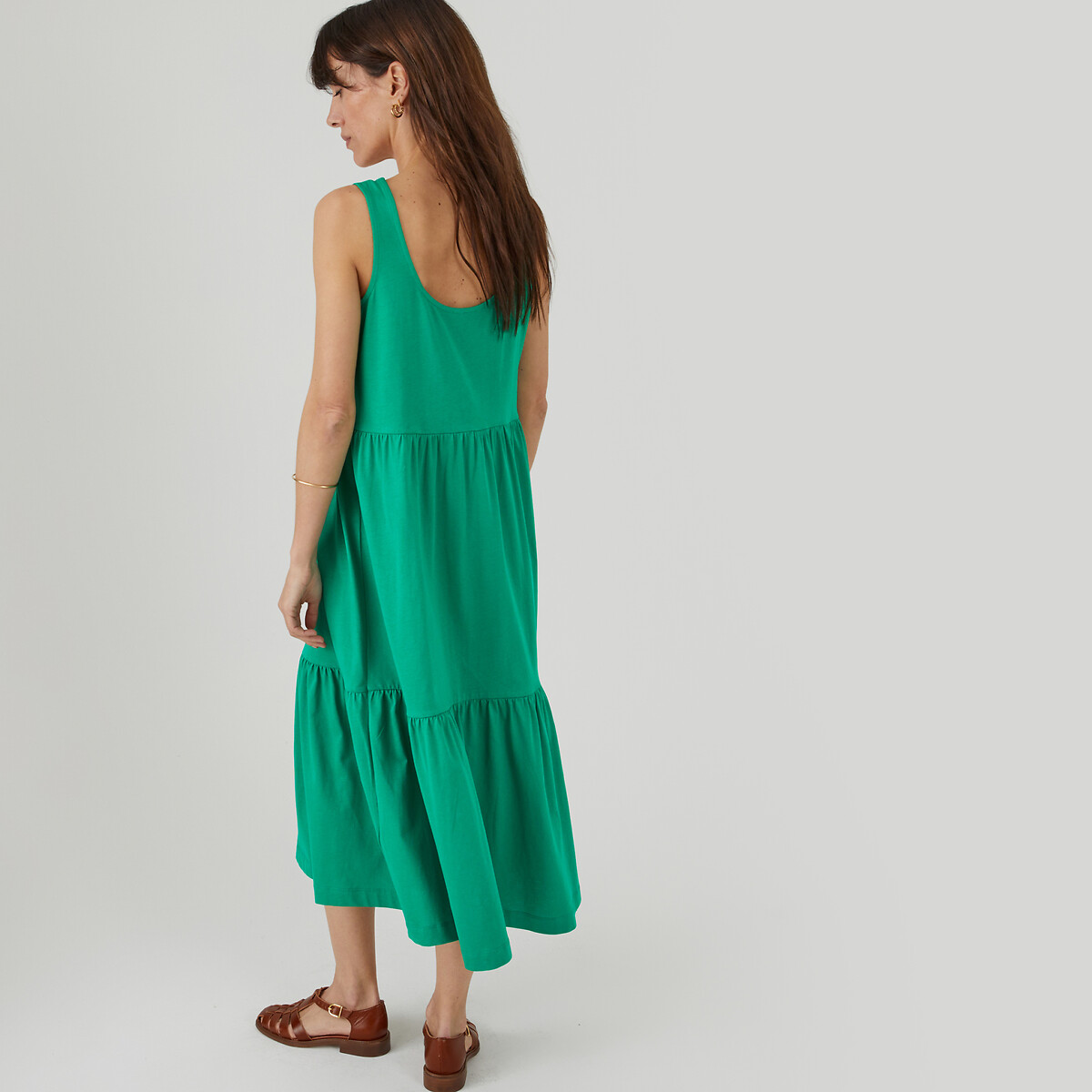Платье без рукавов расклешенное из джерси  L зеленый LaRedoute, размер L - фото 4