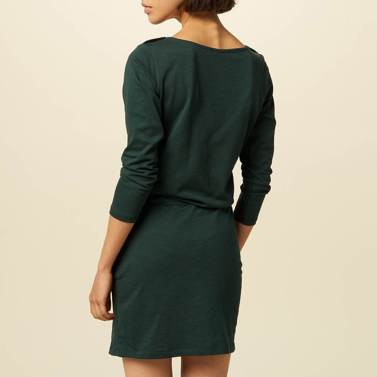 Платье La Redoute Прямое короткое с длинными рукавами NU NISHI S зеленый, размер S - фото 2