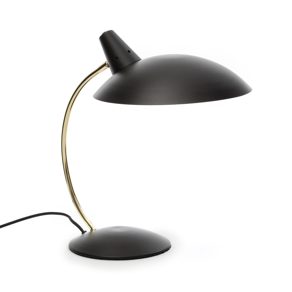 Лампа Настольная из металла и латуни в винтажном стиле Rosella единый размер черный