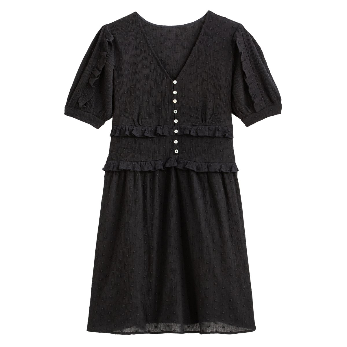 Платье La Redoute Короткое с короткими рукавами 40 (FR) - 46 (RUS) черный, размер 40 (FR) - 46 (RUS) Короткое с короткими рукавами 40 (FR) - 46 (RUS) черный - фото 5