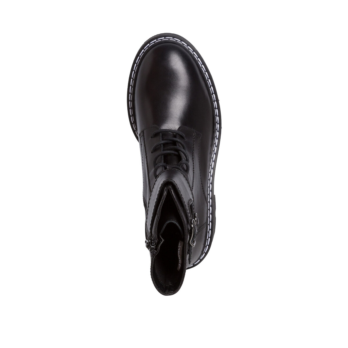Ботинки LaRedoute Кожаные на шнуровке 37 черный, размер 37 - фото 3