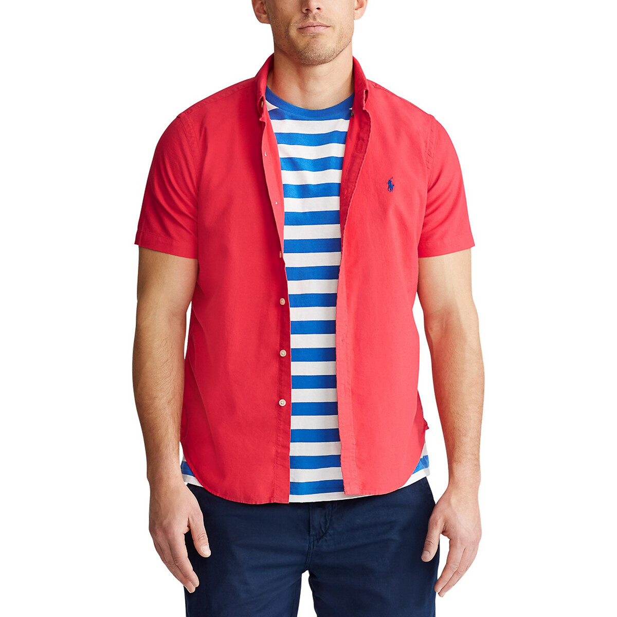 

Рубашка La Redoute, Красный, Слим из ткани оксфорд M красный