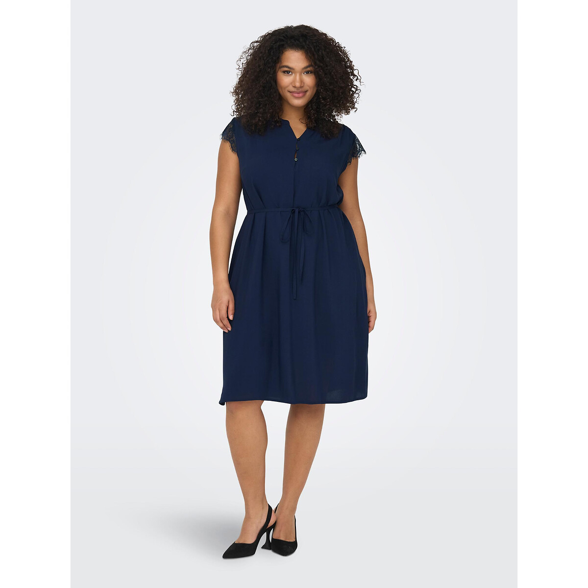 Платье Короткое с завязками 60 синий LaRedoute, размер 60 - фото 3