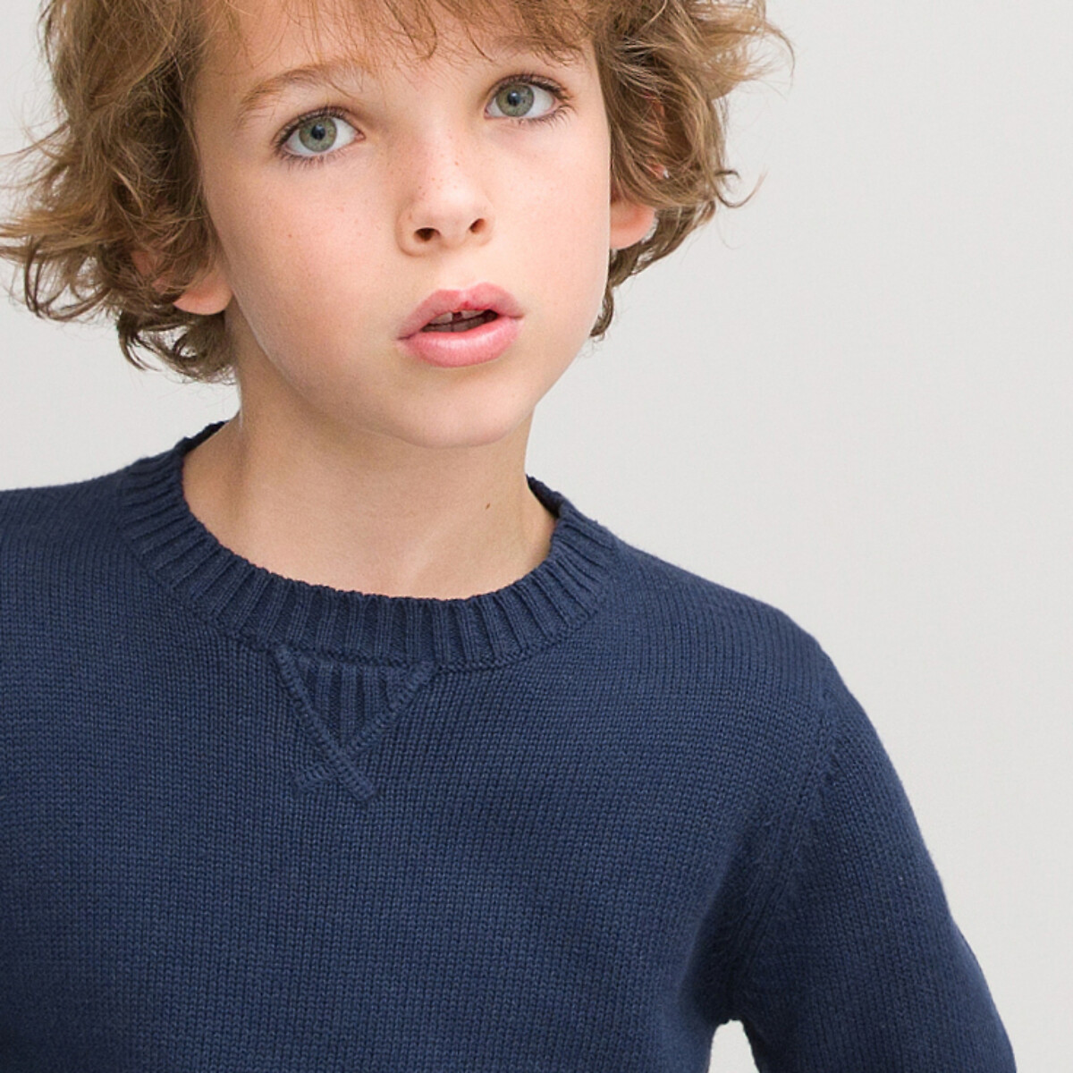 Пуловер С круглым вырезом из тонкого трикотажа 14 лет - 162 см синий