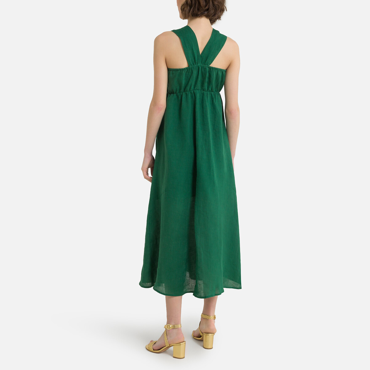 Платье SEE U SOON Длинное с бретельками-завязками 1(S) зеленый, размер 1(S) Длинное с бретельками-завязками 1(S) зеленый - фото 4