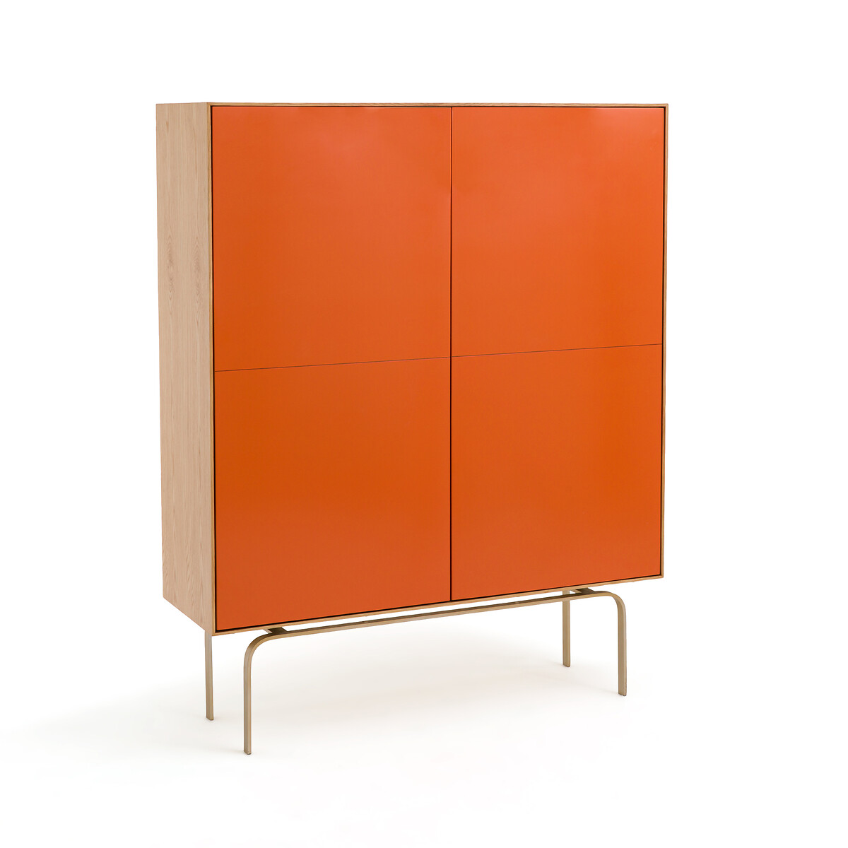 Высокий Посудный шкаф шпон дуба Kasejo единый размер оранжевый LaRedoute - фото 1