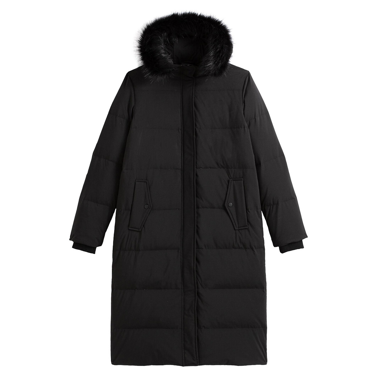 Куртка LaRedoute Стеганая длинная с капюшоном 38 (FR) - 44 (RUS) черный, размер 38 (FR) - 44 (RUS) Стеганая длинная с капюшоном 38 (FR) - 44 (RUS) черный - фото 5