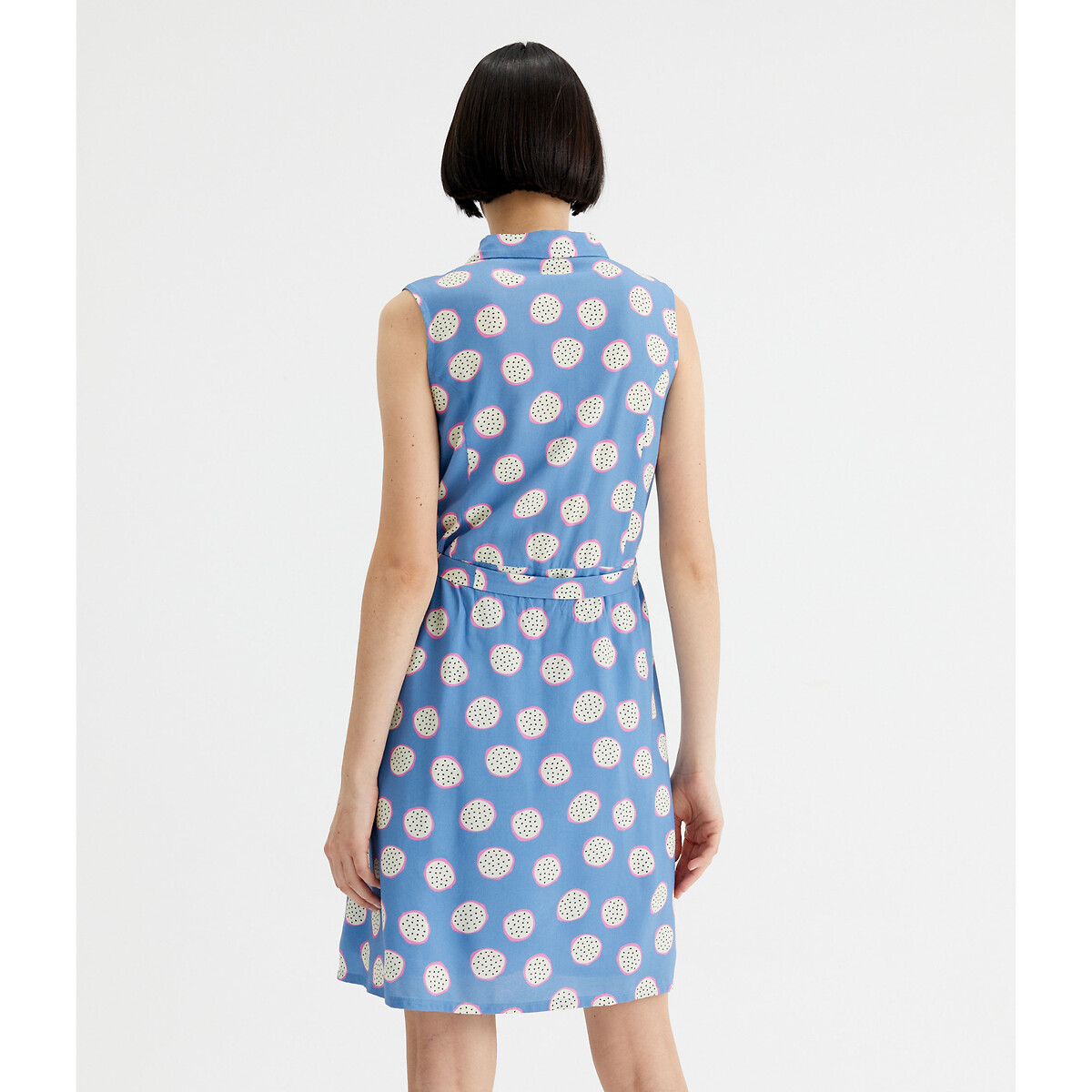 Платье-рубашка Без рукавов с принтом  M синий LaRedoute, размер M - фото 4