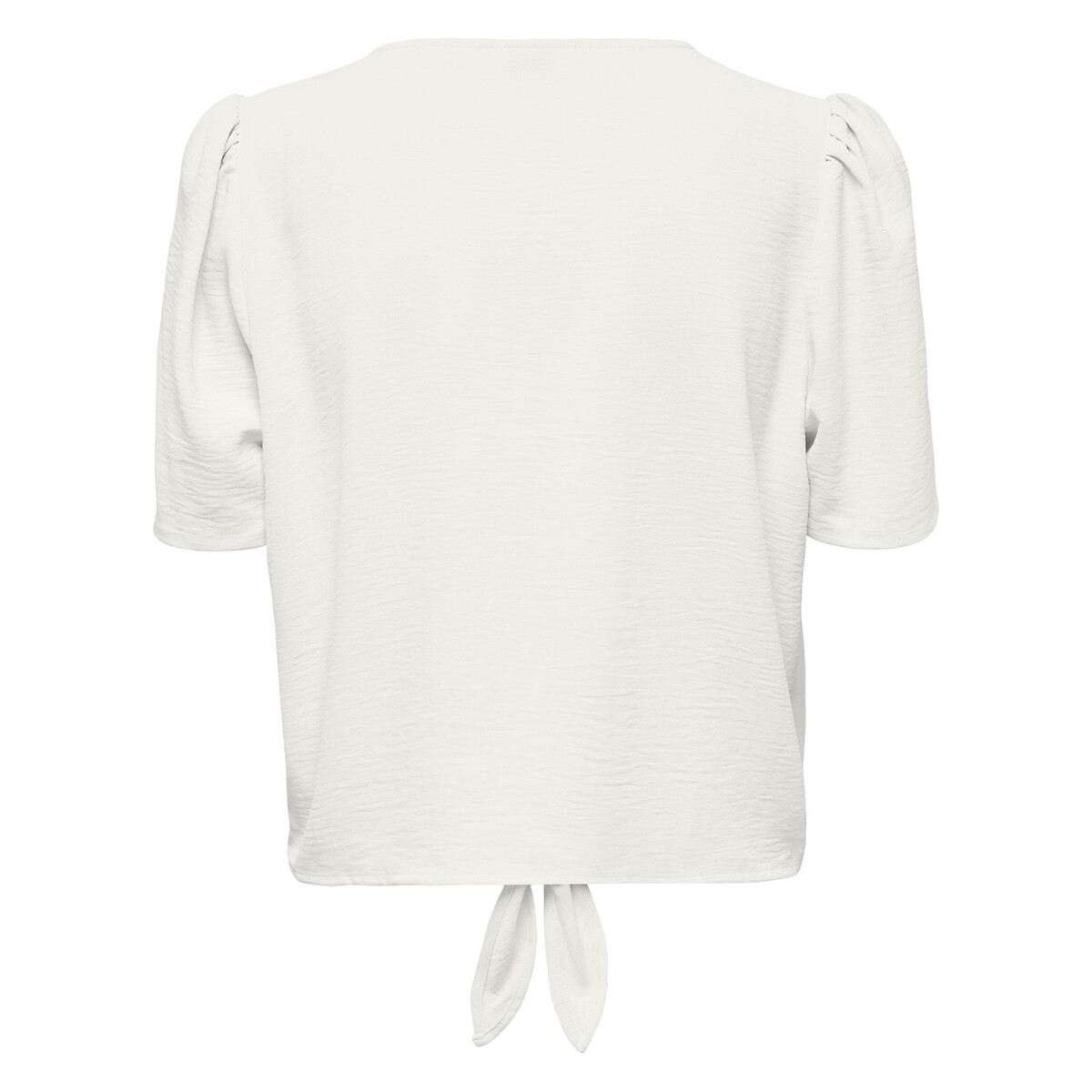 Блузка Укороченная с завязками S белый LaRedoute, размер S - фото 4