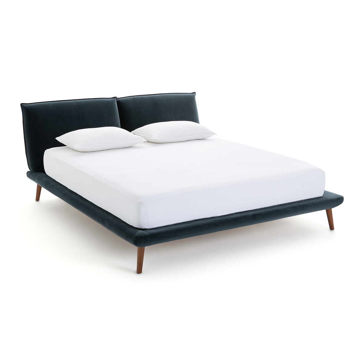 Кровать Aurore из велюра дизайн Э Галлины 160 x 200 см синий