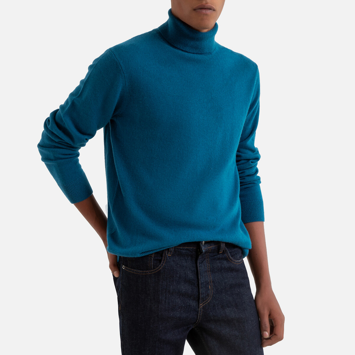 Пуловер La Redoute С отворачивающимся воротником из кашемира Paul 3XL синий, размер 3XL