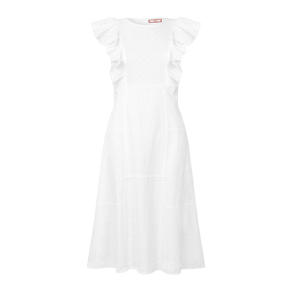 Платье JOE BROWNS Длинное расклешенное с рюшами 44 белый, размер 44 - фото 5