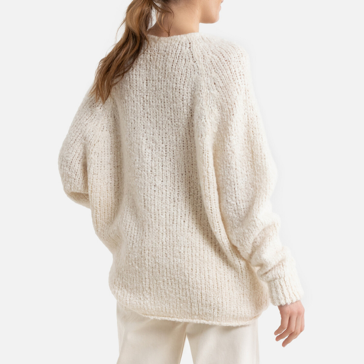 Пуловер LaRedoute С V-образным вырезом из тонкого трикотажа TUDBURY M бежевый, размер M - фото 4