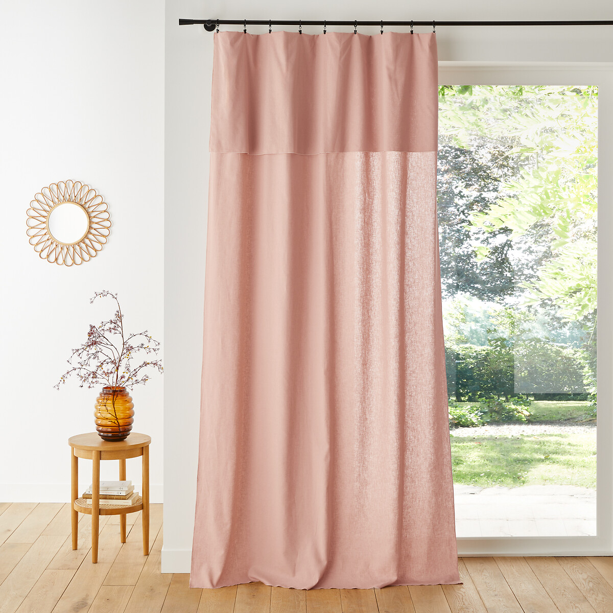 Штора из смешанной ткани Lincot  300 x 135 см розовый LaRedoute, размер 300 x 135 см