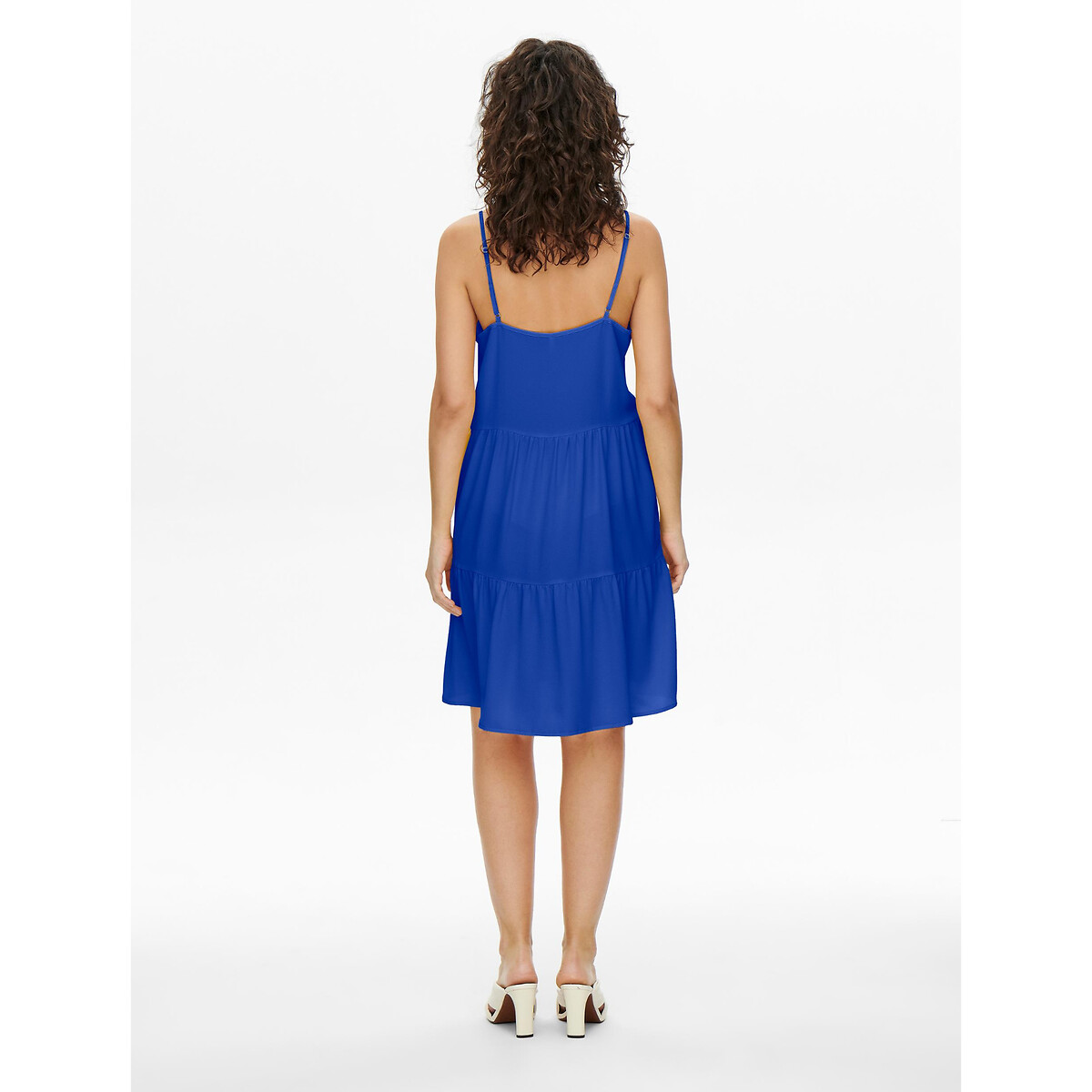 Платье Короткое с тонкими бретелями 48 синий LaRedoute, размер 48 - фото 2