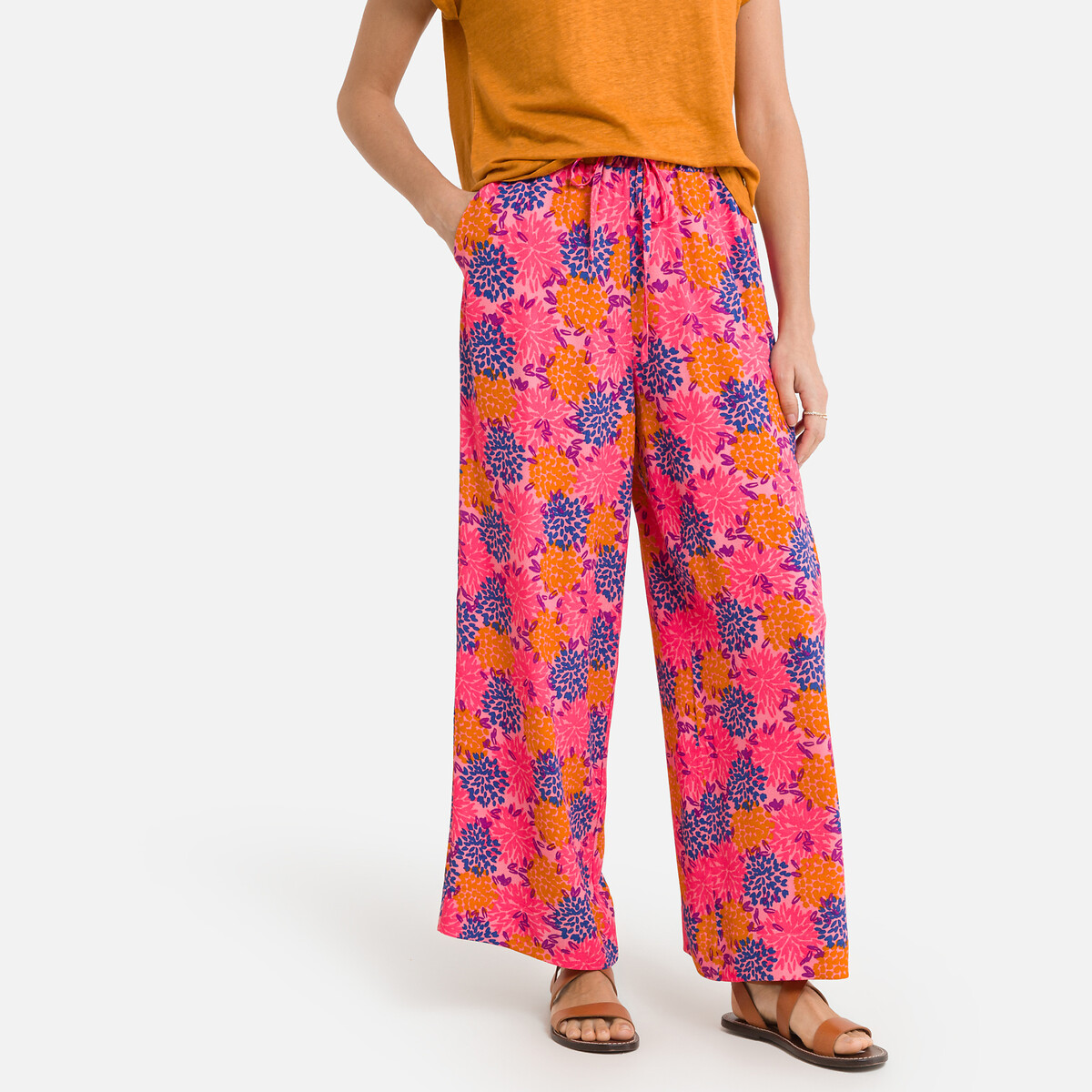 

Брюки DES PETITS HAUTS, Розовый, Брюки Широкие из крепа с принтом EDACHOU 2(M) розовый