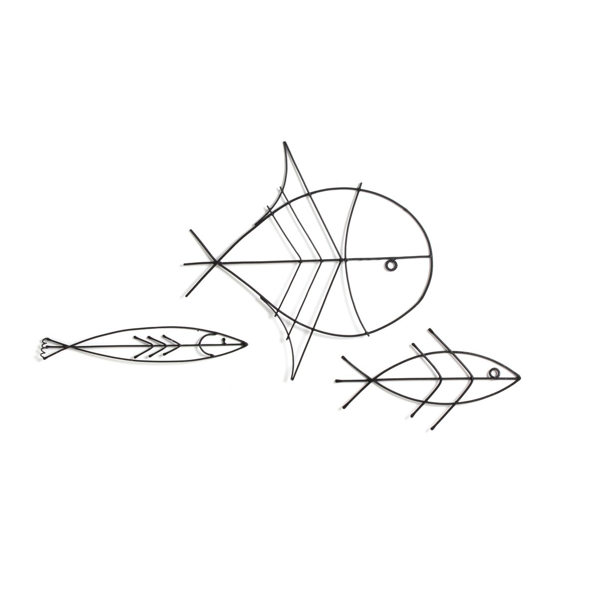 Комплект из 3 рыб из Металлической проволоки Lupinus единый размер черный