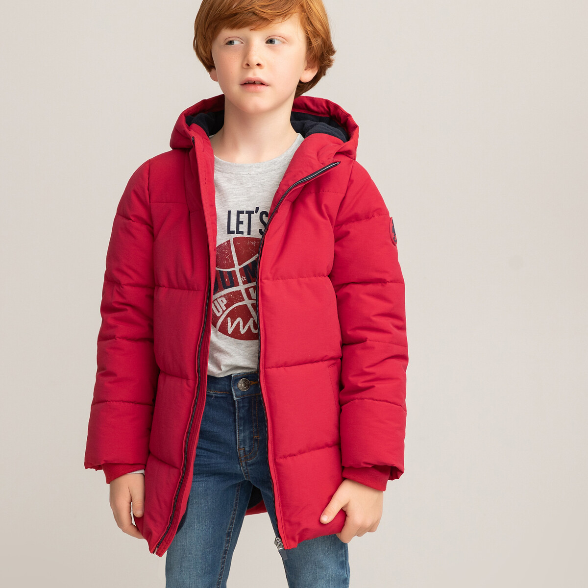 Куртка LaRedoute Утепленная с капюшоном 3-12 лет 8 лет - 126 см красный, размер 8 лет - 126 см