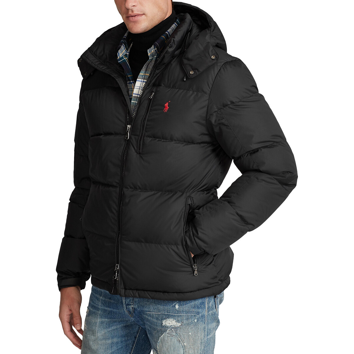 Куртка LaRedoute Стеганая на молнии со съемным капюшоном El Cap XL черный, размер XL