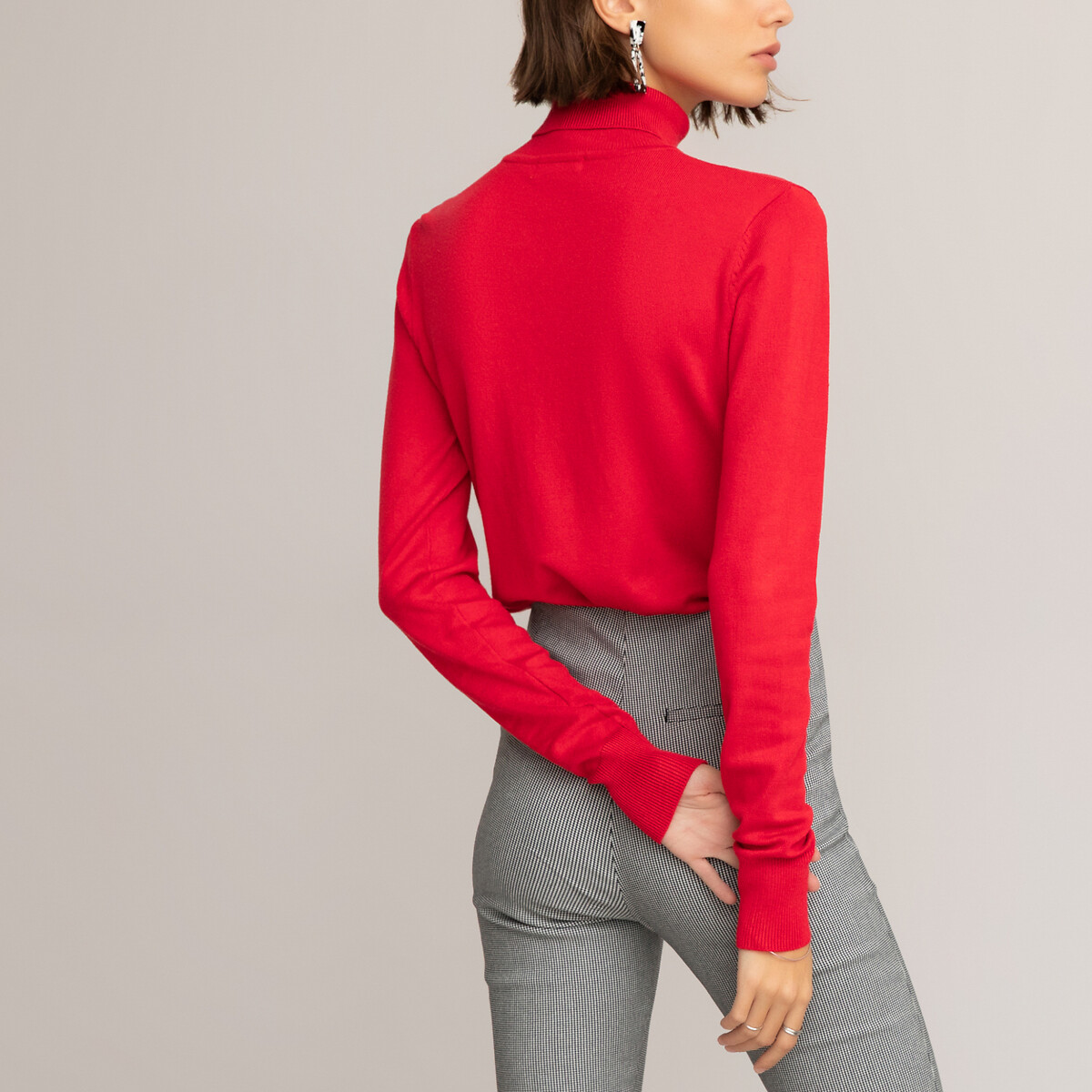 Пуловер La Redoute С воротником-воронка базовая модель S красный, размер S - фото 4
